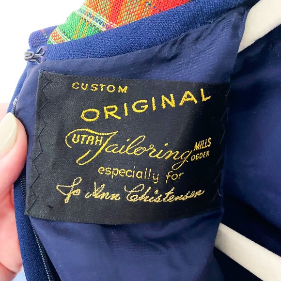 Vintage Festival Blue Plaid Maxi Dress - Picture 4 of 8